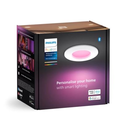 Philips - Sæt med 2 RGBW LED dæmpbare indbygningsspots til badeværelset Hue SLIM LED/8,3W/230V 2000-6500K hvid IP44