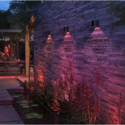 Philips - Sæt 2x LED RGBW dæmpbar udendørs vægarmatur Hue RESONATE LED/8W/230V 2000-6500K IP44
