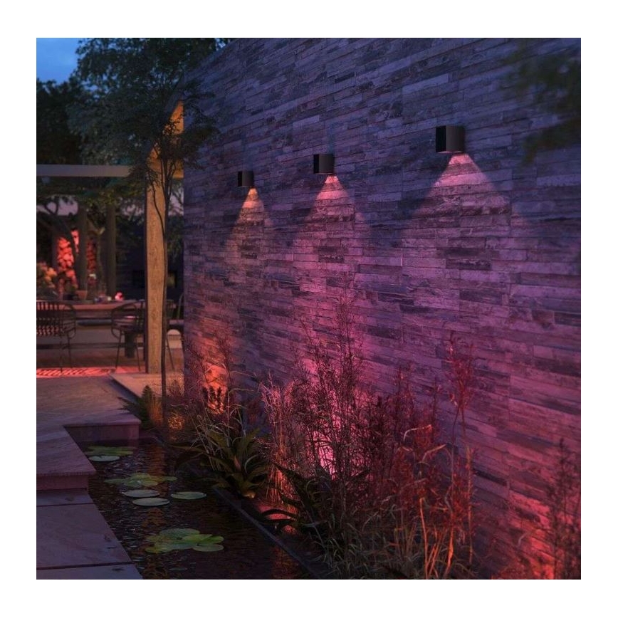 Philips - Sæt 2x LED RGBW dæmpbar udendørs vægarmatur Hue RESONATE LED/8W/230V 2000-6500K IP44