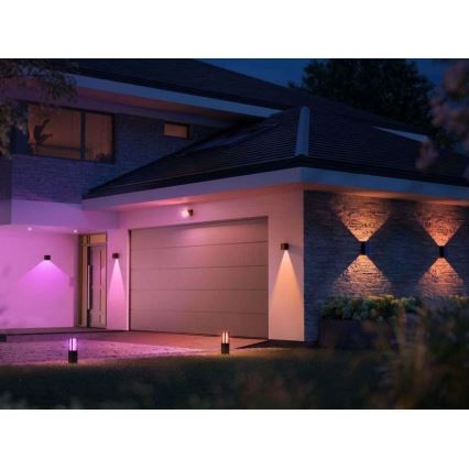 Philips - Sæt 2x LED RGBW dæmpbar udendørs vægarmatur Hue RESONATE LED/8W/230V 2000-6500K IP44