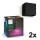 Philips - Sæt 2x LED RGBW dæmpbar udendørs vægarmatur Hue RESONATE LED/8W/230V 2000-6500K IP44