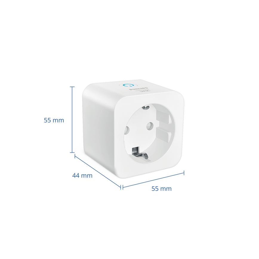 Philips - Sæt 2x smart stikdåse SCHUKO 2300W + effektmåler Wi-Fi