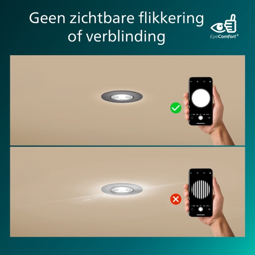 Philips - Sæt med 3 dæmpbare indbygningsspots CILANTRO LED/5W/230V 4000K sort