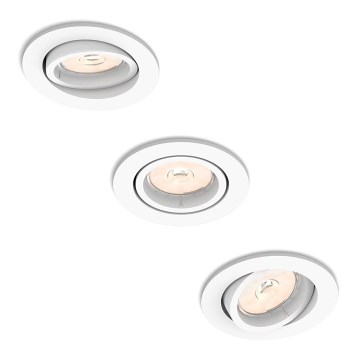 Philips - Sæt 3x indbygningsspot PERIDOT 1xGU10/7W/230V hvid
