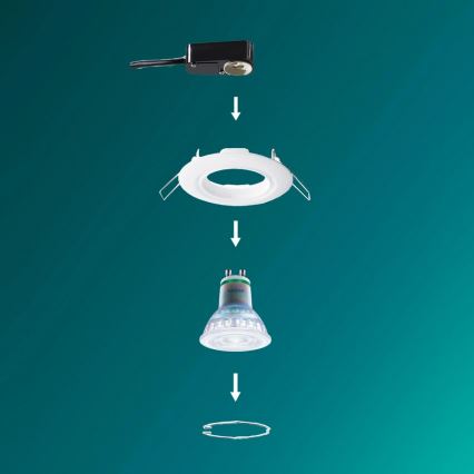 Philips - Sæt 3x indbygningsspot PERIDOT 1xGU10/7W/230V hvid