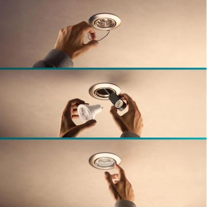 Philips - Sæt 3x indbygningsspot PERIDOT 1xGU10/7W/230V hvid