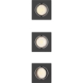 Philips - SÆT 3x indbygningsspot PERIDOT 1xGU10/7W/230V sort