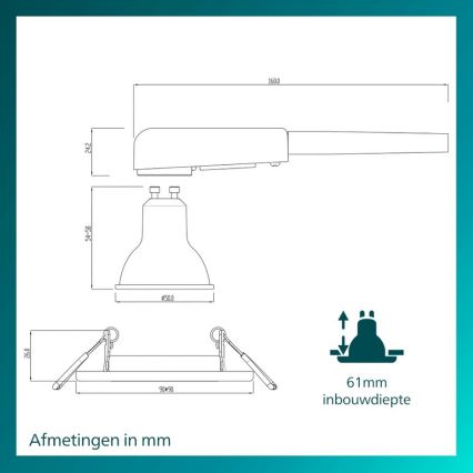 Philips - SÆT 3x indbygningsspot PERIDOT 1xGU10/7W/230V sort