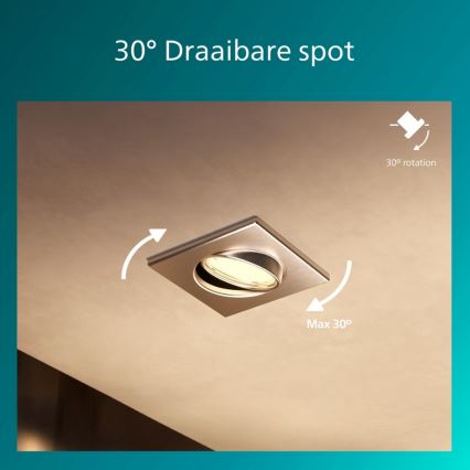 Philips - Sæt 3x indbygningsspot PERIDOT 1xGU10/7W/230V sølv