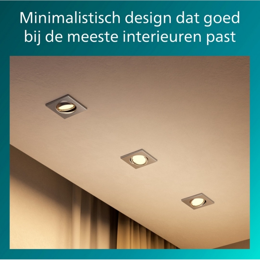 Philips - Sæt 3x indbygningsspot PERIDOT 1xGU10/7W/230V sølv