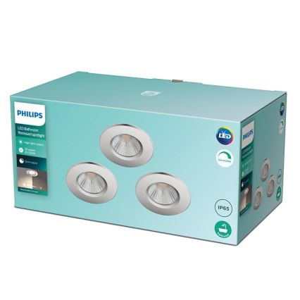 Philips - SÆT 3x LED badeværelseslampe dæmpbar DIVE 1xLED/5,5W/230V IP65