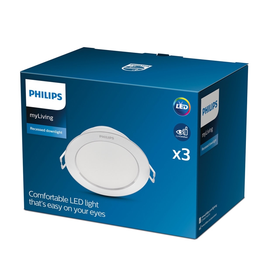 Philips - SÆT 3x LED indbygningslampe 1xLED/3,5W/230V 2700K