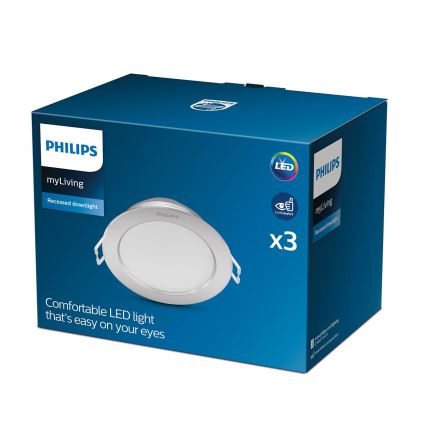 Philips - SÆT 3x LED indbygningslampe LED/3,5W/230V 2700K