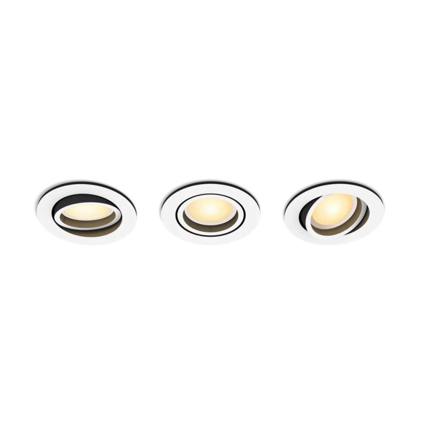 Philips - SÆT 3x LED indbygningslampe dæmpbar Hue MILLISKIN 1xGU10/4,2W/230 2200-6500K