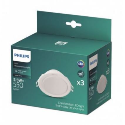 Philips - SÆT 3x LED indbygningslampe LED/5,5W/230V