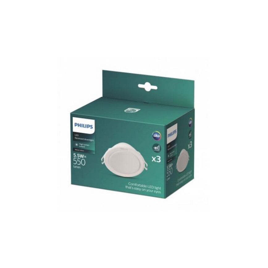 Philips - SÆT 3x LED indbygningslampe LED/5,5W/230V