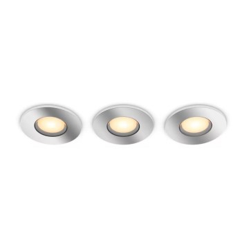 Philips - SÆT 3x LED indbygningslampe til badeværelse dæmpbar Hue ADORE BATHROOM 1xGU10/4,2W/230V 2200-6500K IP44