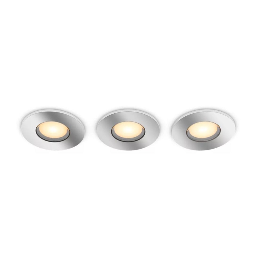 Philips - SÆT 3x LED indbygningslampe til badeværelse dæmpbar Hue ADORE BATHROOM 1xGU10/4,2W/230V 2200-6500K IP44