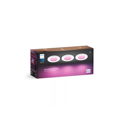 Philips - SÆT 3x LED RGBW Indbygningslampe til badeværelse dæmpbar Hue SLIM LED/8,3W/230V IP44 2000-6500K