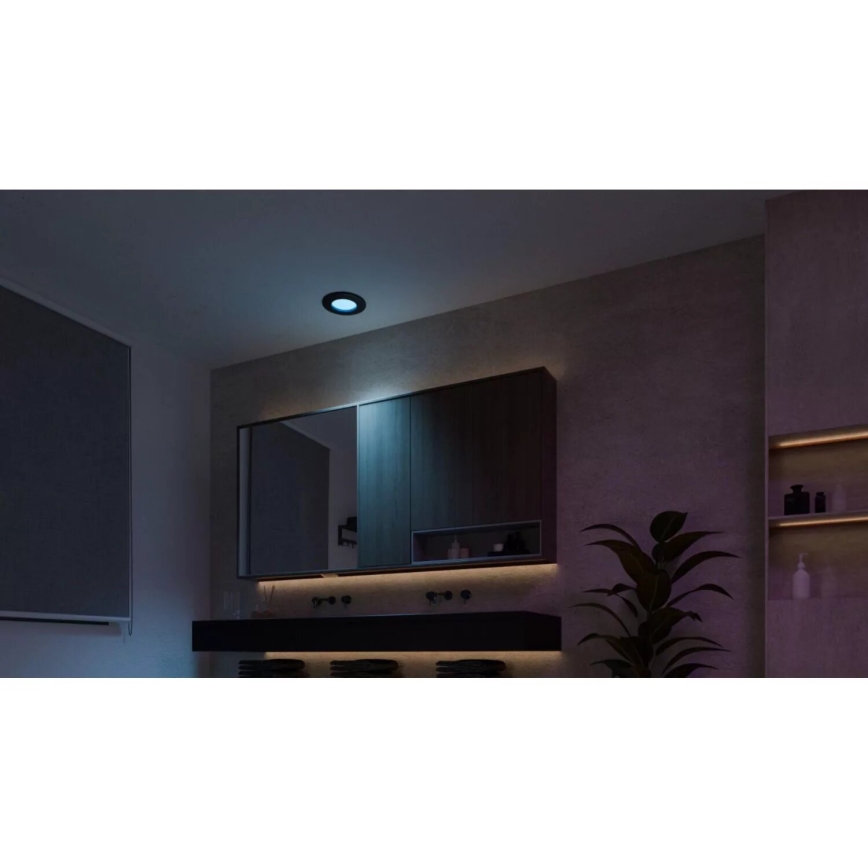 Philips - SÆT 3x LED RGBW Indbygningslampe til badeværelse dæmpbar Hue SLIM LED/8,3W/230V IP44 2000-6500K