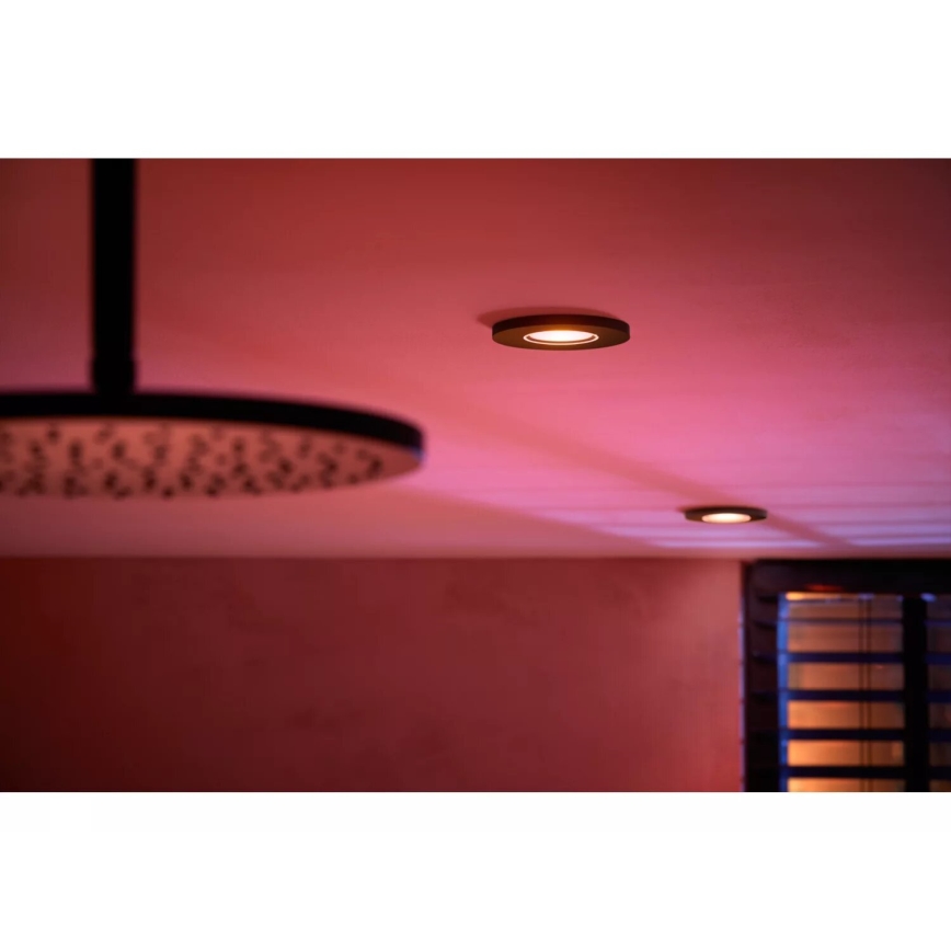 Philips - SÆT 3x LED RGBW Indbygningslampe til badeværelse dæmpbar Hue XAMENTO 1xGU10/4,2W/230V 2000-6500K IP44