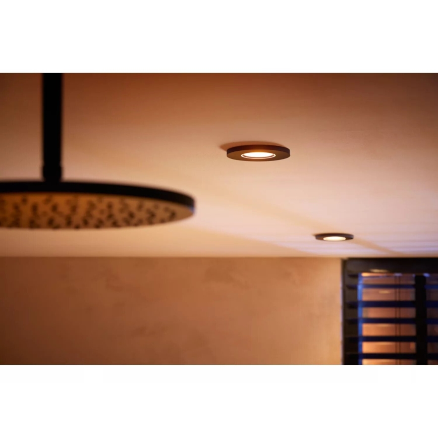 Philips - SÆT 3x LED RGBW Indbygningslampe til badeværelse dæmpbar Hue XAMENTO 1xGU10/4,2W/230V 2000-6500K IP44
