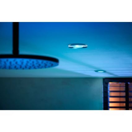 Philips - SÆT 3x LED RGBW Indbygningslampe til badeværelse dæmpbar Hue XAMENTO 1xGU10/4,2W/230V IP44 2000-6500K