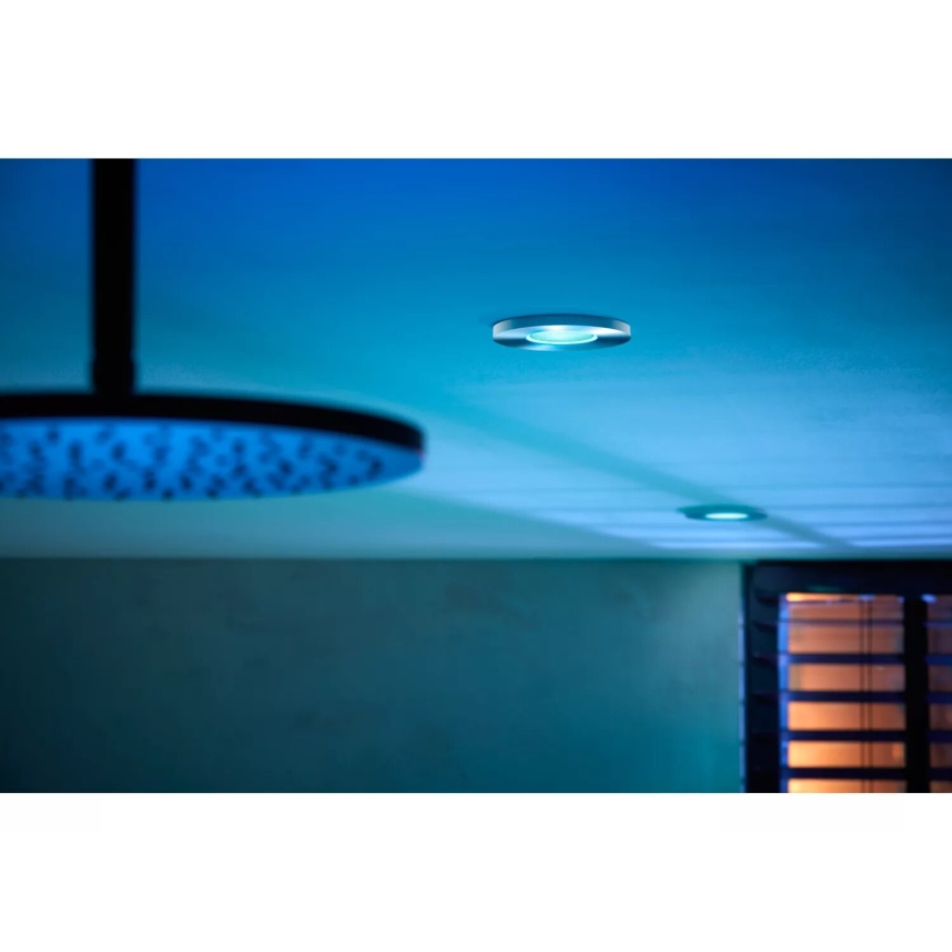 Philips - SÆT 3x LED RGBW Indbygningslampe til badeværelse dæmpbar Hue XAMENTO 1xGU10/4,2W/230V IP44 2000-6500K