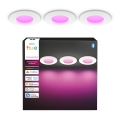 Philips - Sæt 3x LED RGBW, dæmpbare indbygningsspots til badeværelse Hue SLIM LED/8,3W/230V 1000-20000K hvid P44