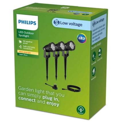 Philips - SÆT med 3 udendørs LED-spot CAPER LED/1,5W/24/230V IP44