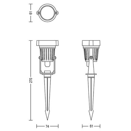 Philips - SÆT med 3 udendørs LED-spot CAPER LED/1,5W/24/230V IP44