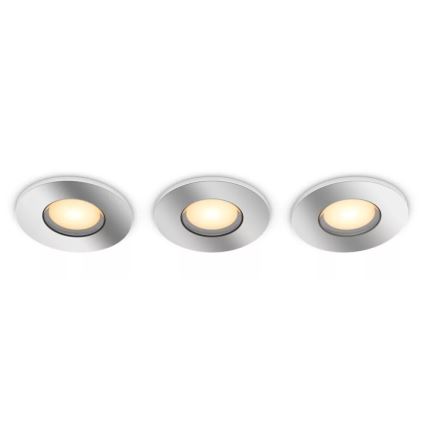 Philips - SÆT 3x LED indbygningslampe til badeværelse dæmpbar Hue ADORE BATHROOM 1xGU10/4,2W/230V 2200-6500K IP44