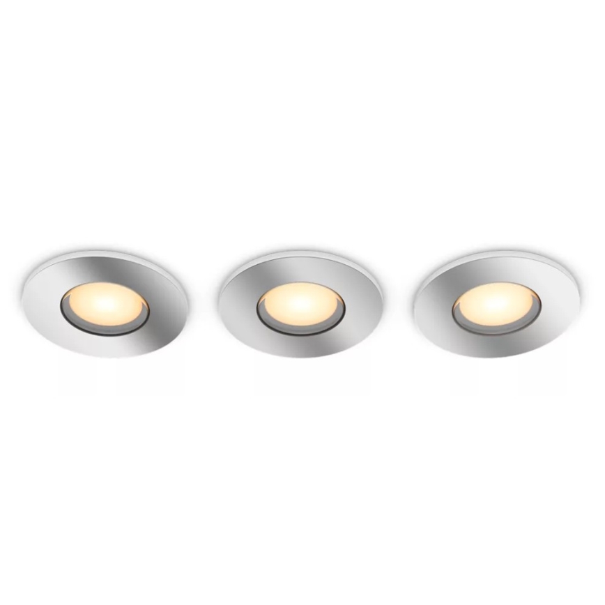 Philips - SÆT 3x LED indbygningslampe til badeværelse dæmpbar Hue ADORE BATHROOM 1xGU10/4,2W/230V 2200-6500K IP44