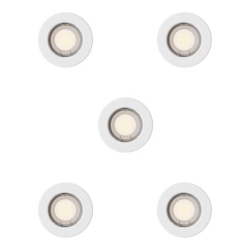 Philips - Sæt 5x indbygningsspot PERIDOT 1xGU10/7W/230V hvid