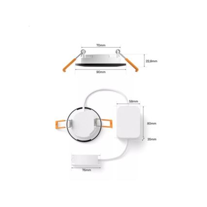 Philips - Sæt med 2 RGBW dæmpbare LED-indbygningsspots til badeværelset Hue SLIM LED/8,3W/230V 2000-6500K sort IP44