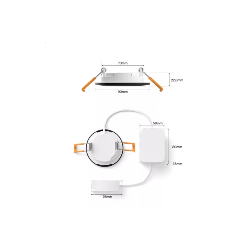 Philips - Sæt med 2 RGBW dæmpbare LED-indbygningsspots til badeværelset Hue SLIM LED/8,3W/230V 2000-6500K sort IP44