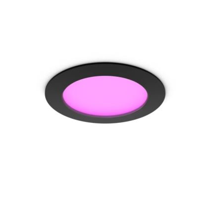 Philips - Sæt 2x LED RGBW dæmpbare badeværelsesindbygningsspots Hue SLIM LED/12W/230V 2000-6500K sort IP44