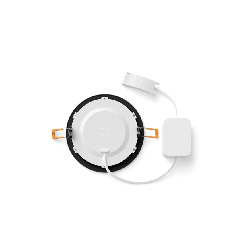 Philips - Sæt 2x LED RGBW dæmpbare badeværelsesindbygningsspots Hue SLIM LED/12W/230V 2000-6500K sort IP44