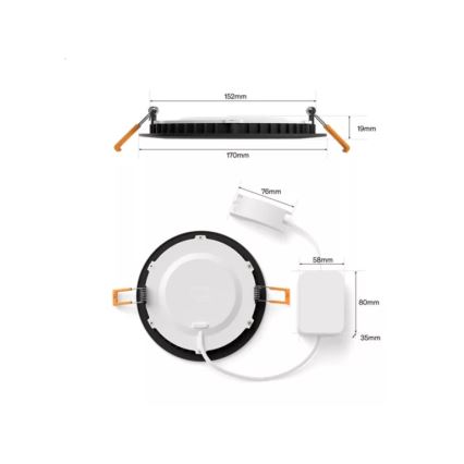 Philips - Sæt 2x LED RGBW dæmpbare badeværelsesindbygningsspots Hue SLIM LED/12W/230V 2000-6500K sort IP44