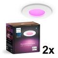 Philips - Sæt med 2 RGBW LED dæmpbare indbygningsspots til badeværelset Hue SLIM LED/8,3W/230V 2000-6500K hvid IP44