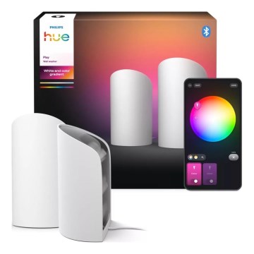 Philips - Sæt med 2x Hue PLAY LED RGBW dæmpbare projektører LED/20W/230V 2000–6500K hvid