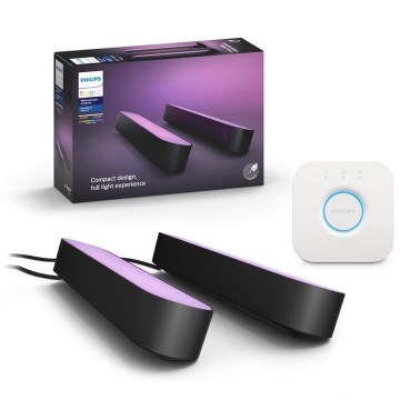 Philips - Sæt med 2x LED RGB dæmpbare bordlamper Hue PLAY WACA LED/6W/230V 2000-6500K + Hue Bridge
