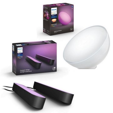 Philips - Sæt med 2x RGB LED-dæmpbar bordlampe Hue PLAY LED/6W/230V 2000-6500K + dæmpbar bordlampe GO LED/6W/230V 2000-6500K