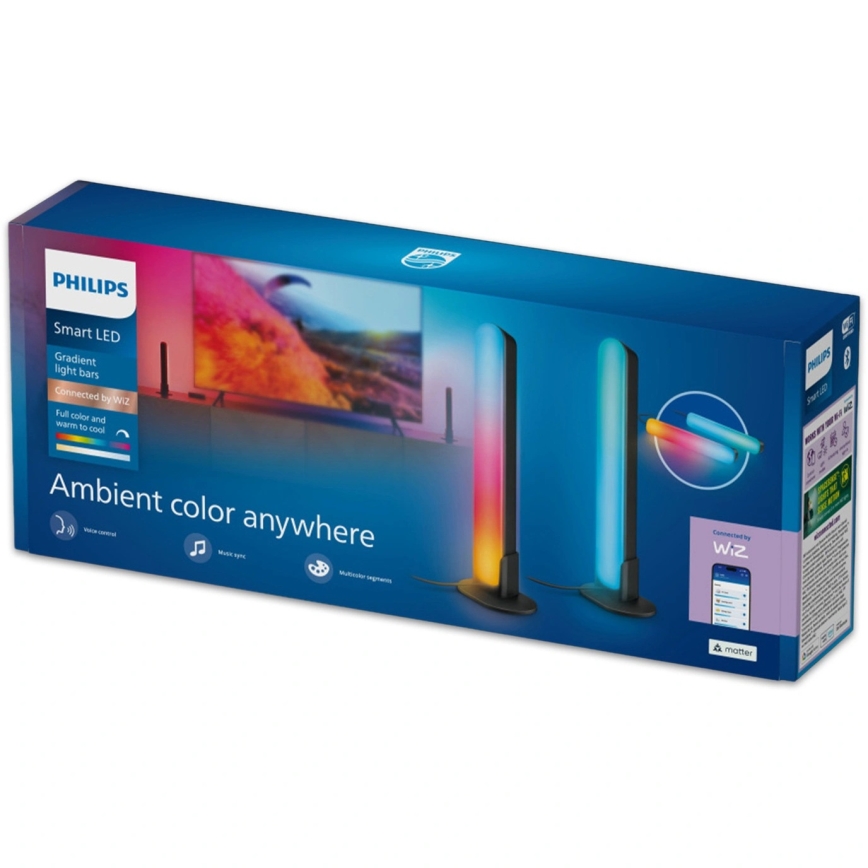 Philips - Sæt med 2 LED RGBIC dæmpbare armaturer SMART GRADIENT LED/8W/230V 2700–6500K Wi‑Fi