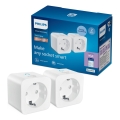 Philips - Sæt med 2x smart Schuko-stikkontakt 2300W Wi-Fi