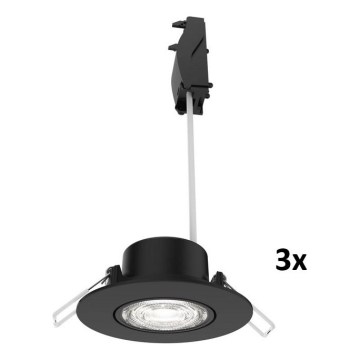 Philips - Sæt med 3 dæmpbare indbygningsspots CILANTRO LED/5W/230V 4000K sort