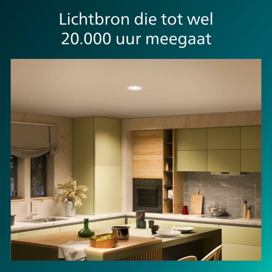 Philips - Sæt med 3 dæmpbare indbygningsspots CILANTRO LED/5W/230V 4000K hvid