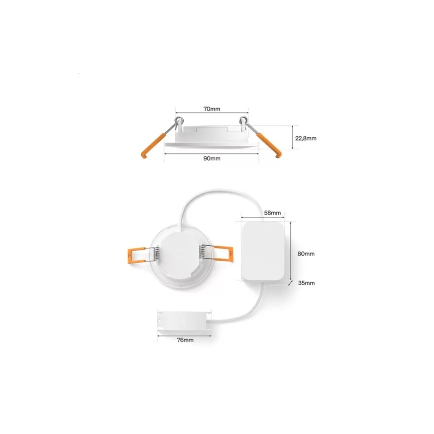 Philips - Sæt 3x LED RGBW, dæmpbare indbygningsspots til badeværelse Hue SLIM LED/8,3W/230V 1000-20000K hvid P44