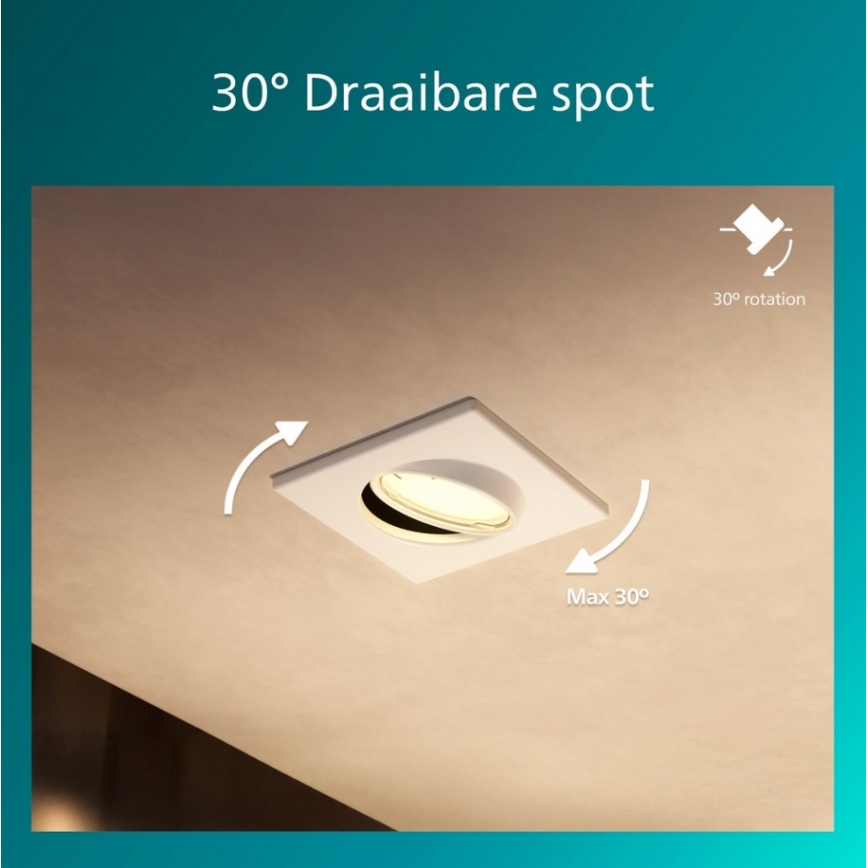 Philips - Sæt med 3 indbygningsspots PERIDOT 1xGU10/7W/230V hvid