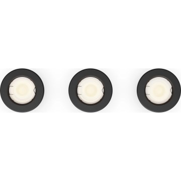 Philips - Sæt med 3 indbygningsspots PERIDOT 1xGU10/7W/230V, sort